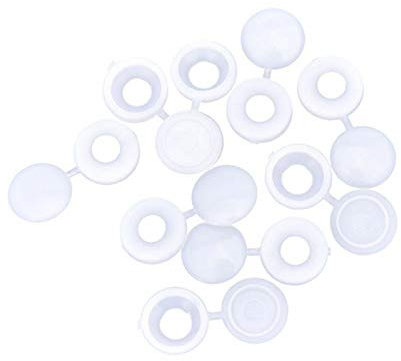 Schraubkappen aus Kunststoff für Möbel, dekorativ, 5 Farben (50 Stück, weiß)