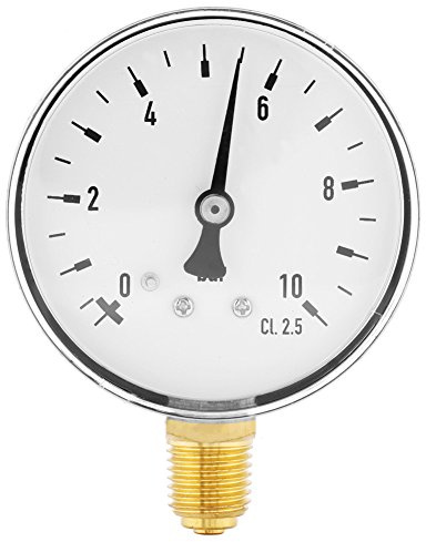 Wasser Manometer, 1/4 Zoll NPT 0-10 Bar Manometer für Seitenmontage Luft Öl Wasser Manometer