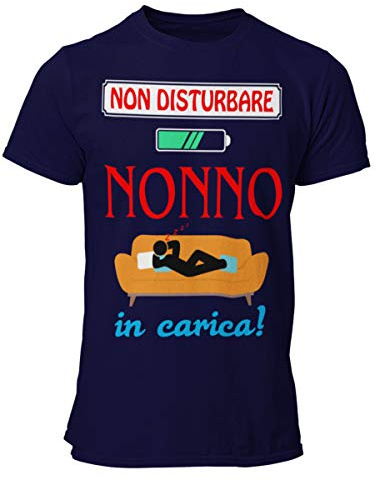 STAMPATEK Maglietta T-Shirt Nonno Idea Regalo per la Festa dei Nonni Maglia Divertente con Scritta Non Disturbare Nonno in Carica