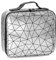 Kosmetiktasche Klein Damen Portable Reise Kosmetikkoffer Make Up Tasche Professionelle Schminkkoffer Organizer Schminktasche Beauty Case Artist Make-up Train Case PU-Leder Diamantformmuster(Weiß)