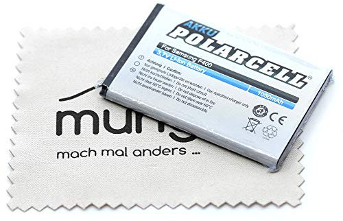Batterie de Rechange pour Samsung B3410 C3060 C3310 C3500 C3510 C5510 S3370 S3650 S5550 S560 S5620 (remplace la Batterie d'origine AB463651BU) Polarcell avec Chiffon de Nettoyage pour écran Mungoo