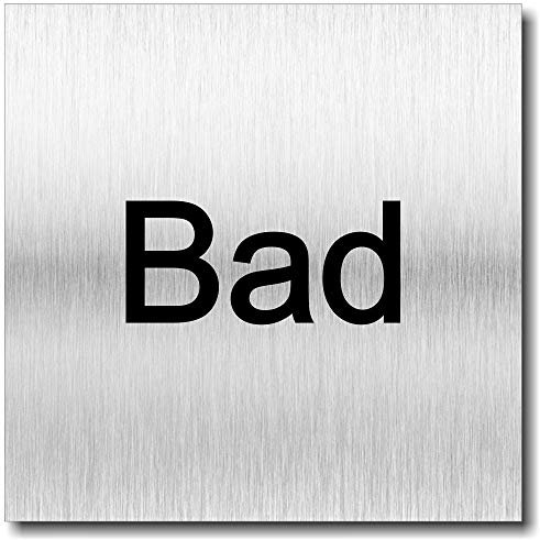 Türschild Bad UV Druck 12 x 12cm - 3mm Aluverbund - Made in Germany - Art.Nr. 2023