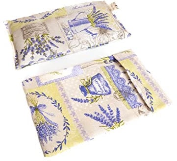 TERMOSAK Natural Thermal Pillow, with Green Soy and Lavender Seeds, 23x14, Washable Cover, Microwave/Freezer Heat Pack, Heat/Cold Heat Pad, Very Resistant. (02 - Lavender, 23x14+Cover)