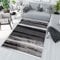 TAPISO Maya Teppich Kurzflor Modern Grau Creme Schwarz Verwischt Streifen Design Meliert Wohnzimmer Schlafzimmer ÖKOTEX 80 x 150 cm