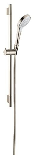 Hansgrohe Croma Select S 15,2 cm Handbrause mit Gleitstange und Schlauch in Nickel gebürstet, 04940820
