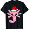 Lustige Axolotl Lover Xmas Santa Mütze Axolotl Weihnachten T-Shirt