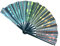 CXMRONGTAI Women/Men Large Folding Hand Rave Fan Bamboo and Nylon-Cloth Folding Hand Fan Neon Pattern Folding Fan for Dance, Festivals, etc
