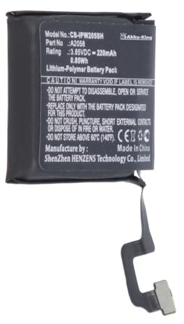 Akku kompatibel mit Apple A2058 - Li-Polymer 220mAh - für Watch Series 4 40mm, A1975, A1977, A2007