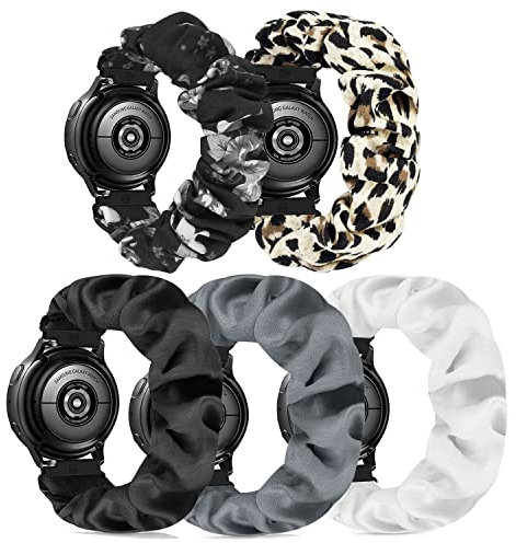 Bracelet de montre chouchou 20 mm pour femme compatible avec Samsung Galaxy Watch Active 2 44 mm 40 mm/Active 40 mm/Galaxy Watch 3 41 mm/Galaxy Watch 42 mm/Galaxy Watch 4 44 mm 40 mm/Galaxy Watch 5 44