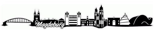 skyline4u Magdeburg Skyline Aufkleber Sticker Autoaufkleber City Gedruckt - 30x4,9cm schwarz