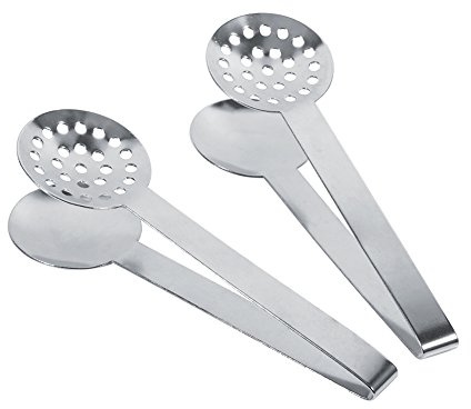 Uadme Pinzas para exprimidores de té,2 unidades redondas de acero inoxidable,colador multifuncional para bolsas de té,pinzas prácticas para bolsitas de té,cubitos de azúcar de hielo,rodajas de limón