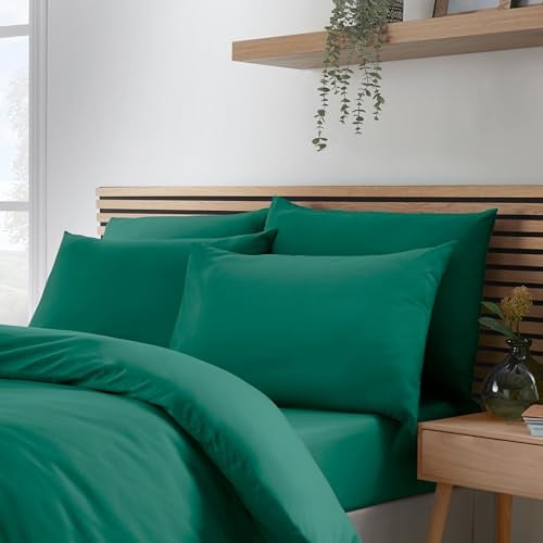 Catherine Lansfield So Soft Non-Iron Standard Pillowcase 4 Pack Teal Green