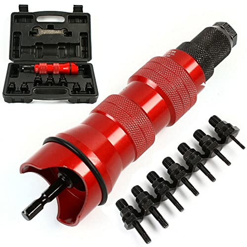 Nietaufsatz für Akkuschrauber oder Bohrmaschine, Nietmutternaufsatz für 2,4-6,4mm Blindnieten Elektrisch Niet-Gerät Niet Vorsatz Nietmuttern Pistole Adapter Kit für Schrauben und Ziehen