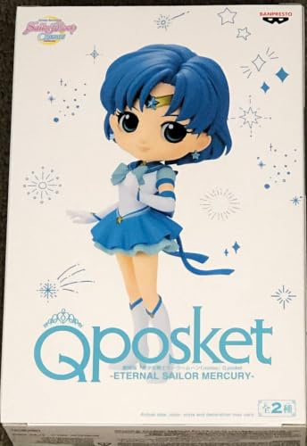BANPRESTO Q Posket Eternal Sailor Mercury Pretty Guardian Sailor Moon Cosmos The Movie (Ver.B), 5.5 Multicolor, BP88176