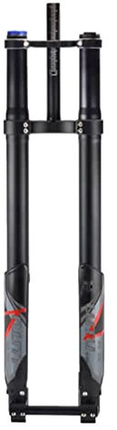 QHIYRZE Mountain Bike Suspension Fork 26/27.5/29Inch MTB Air Fork Travel 220mm Double Shoulder Inverted Fork Rebound Adjust Manual Lockout Thru Axle 20 * 110mm