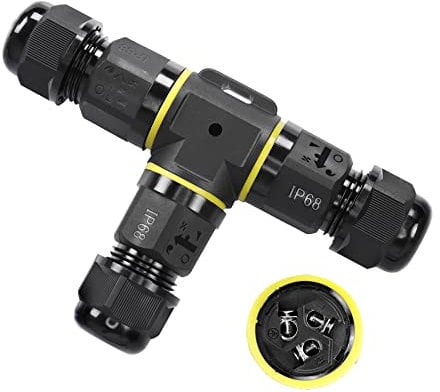 Connettori Elettrici Impermeabili IP68,Tipo T Giunzione Impermeabile,Utilizzato per Cavi Sotterranei in Aree Esterne, 2-5 Pin Connettori Elettrici per Gamma di Filo Ø4-11mm (1PCS, Tipo Y 3Pin)