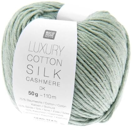 Rico Design 50g Luxury Cotton Silk Cashmere dk - Farbe 04 - aqua - das Garn begeistert mit seinem gleichmäßigen Maschenbild