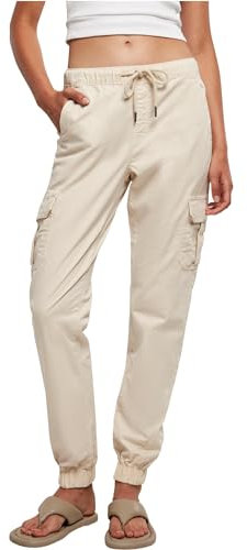 Urban Classics Damen Hose Ladies High Waist Cargo Jogging Pants whitesand 5XL