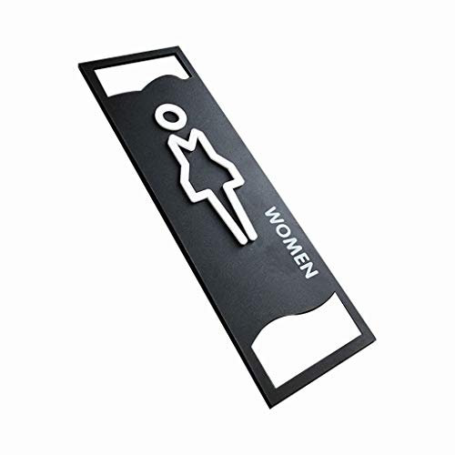 Wc-Türschild, Acryl-Wc-Symbol, Selbstklebend, Für Badezimmer, Wc-Türschild Für Hotel, Büro, Zuhause, Restaurant, Zum Selbermachen (Wood Women) (Schwarze Frauen)