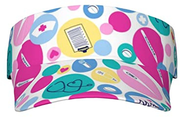 Dulzan Cute Nurse Sun Visor Hats Adjustable Sun Visor Caps for Women and Men,Wide Brim Beach Sun