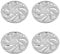 Jikoiuty Lot de 4 assiettes à huîtres en acier inoxydable en forme de coquillage avec 8 emplacements pour sauce à huîtres
