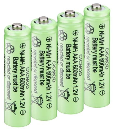 CICMOD 4 Stück AAA 600mAh Akku Wiederaufladbare 1,2V NI-MH Solar Aufladbare Akkubatterien