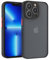 Mixroom - Cover Custodia per Apple iPhone 15 Pro Max Bumper Opaco Protezione Fotocamera con Retro Semitrasparente Bordo Morbido in TPU Colore NERO