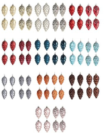 Guangcailun 8 Stück durchdachte Geschenke, Kunststoff Tannenzapfen Dekorationen für den Weihnachtsbaum, Festliche Dekorationen, ABS Tannenzapfen Anhänger, Rosa