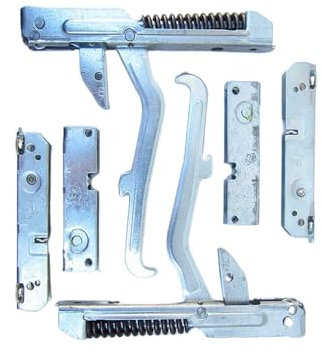 JCSPARES® - Kit 6 Pezzi | Cerniera 170 mm Destra Sinistra + 4 Portarulli Apertura Porta Sportello Forno Compatibile Con Electrolux Rex