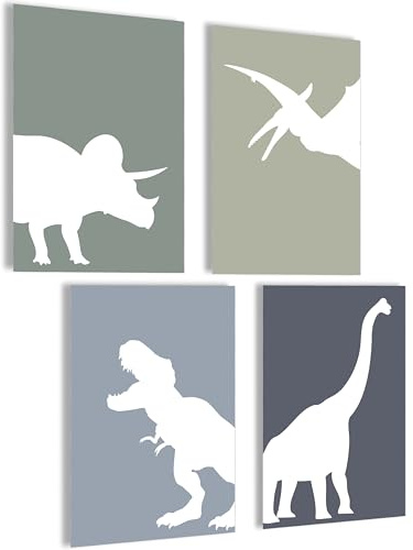 Mojoliving Póster de Dinosaurio para Habitación Infantil - Decoración e Imágenes de Dinosaurios