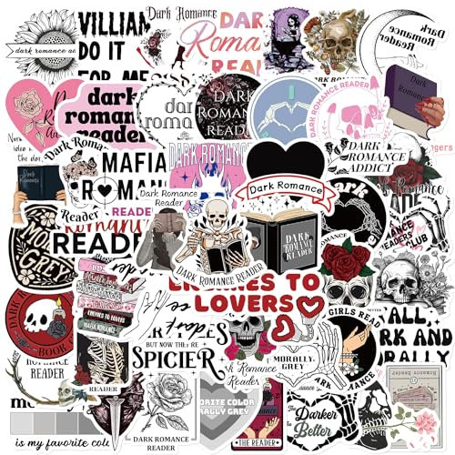 50 Stück Dunkle Romantik Aufkleber Pack Dark Romanticism Sticker Set wasserdichte Vinyl Sticker für Laptop Kinder Autos Motorrad Fahrrad Skateboard Gepäck Koffer Computer Aufkleber Graffiti Decal