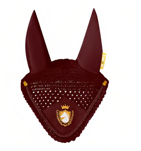 Heimvita Horse Fliegenhaube,Ohrenhaube XL Full (Weinrot, Full)