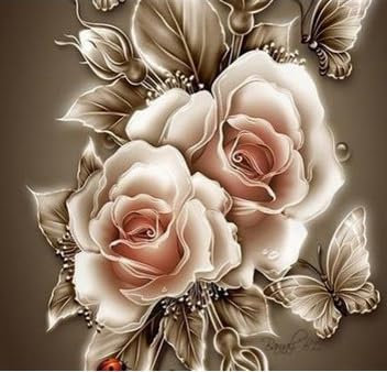 Rosace Kit diamond painting 5D PIEDRAS CUADRADAS.Pintura diamante adulto infantiles. Diferentes medidas y 80 modelos a elegir. (Modelo: Flores fashion, 40 x 40 cm). Diamond painting kit completo