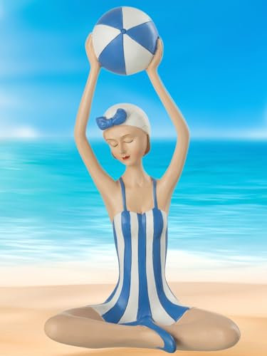 Pommerntraum ® | Dekofigur Sammlerfigur Retrofigur Vintagefigur Badefigur Badenixe Strandnixe Strandfigur Badelady Dame Frau Lady (Laura)