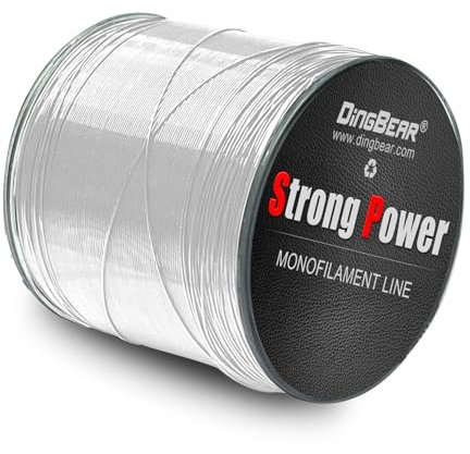 Dingbear Bianco Lenza da Pesca in Nylon Monofilamento da Pesca in Nylon Filo da Pesca a Forte Tensione(500m/3.5# 12LB/0.30mm)
