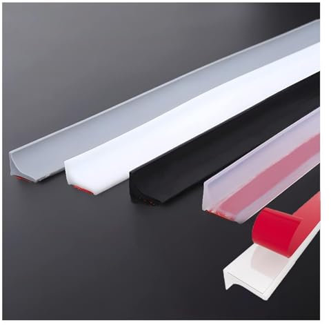 Schwallschutzleiste Dusche Selbstklebend Wasserstopper Dusche Gummilippe für Dusche Gummilippe DuschtüR Schwallschutz Duschdichtung Duschlippe für Nass- und Trocken-Trennung,Transluzent 1.1m