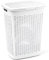Tomaino - Cesto Portabiancheria in Plastica - Contenitore Biancheria Sporca da Bagno - Cesta Porta Vestiti e Panni Sporchi con Coperchio Salvaspazio 47 Litri (Bianco)