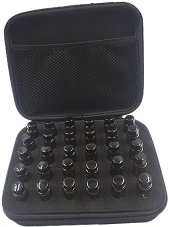 Baluue Aufbewahrungskoffer Für Ätherische Öle 30 Flaschen Stoßfest Schwarz Reisebox Mit Griff Und Reißverschluss