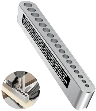 Drill Guide for Straight Holes, STD1000DGNP Portable Drill Bit Guide with 17 SAE Sizes (1/8 to 3/8), Durable Heat-Treated Alloy Steel, Rust-Resistant, V-Groove Drill Block for Wood, Plastic, Metal