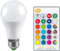 SQUADO Lampadina LED RGB 16 Colori, 7W, E27, 65x127mm, con Telecomando e Funzioni Flash/Smooth/Fade/Strobe