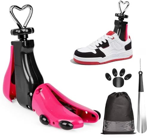 Allarga Scarpe Uomo Donna - Forme per Scarpe di Forma per Scarpe Troppo Strette Tendiscarpe Regolabile in Lunghezza e Larghezza Disponibile in Due Misure Adatto a Scarpe di Misura 36-48 (Rosso, 42-48)