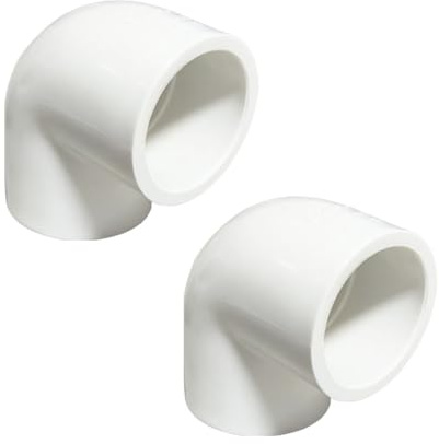 HayEastdor 2PCS 2 Inch White PVC 90 Degree Elbow Adapter Pipe Fittings 2 Way Right Angle Pipe Corner Coupling Connectors for Sprinkler, Drip Irrigation System HE051-2