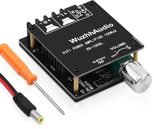 Amplificatore HiFi con Bluetooth 5.0, ZK-1002L 2.0 canali 100W X 2 modulo amplificatore audio stereo mini ricevitore amplificatore di potenza DC 5-24V kit altoparlante fai da te