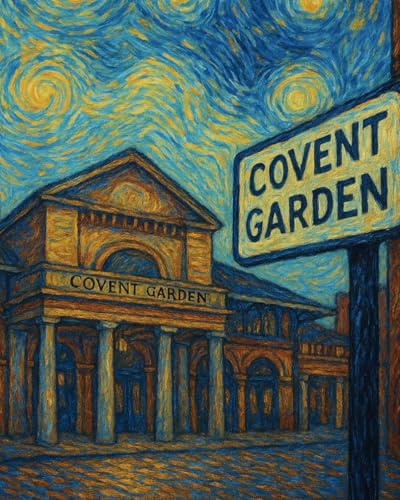 Covent Garden van Gogh style notebook | 8x10 lined 100 pages | love London souvenir London journal notepad | get it done notebook