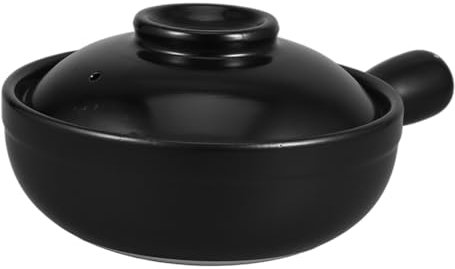 MUCKLILY Cazuela De Artesanal Olla De Barro Para Guisos De Arroz y Sopa Olla De Terracota Con Tapa Para Cocinas De Hotel y Chefs