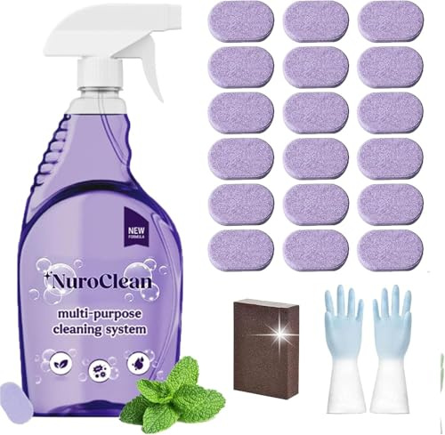 Spray for Ovens uk,Oven Cleaner Spray, All-Purpose Cleaning with Tablets and Sprayer Bottle, for Home, Kitchen, Bathroom, Instant Stain Remova (1 Bottle + 18Pcs)