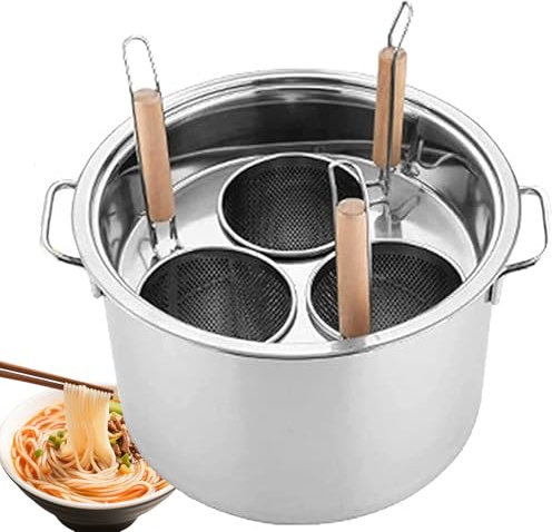 3/4/5 Hole Pasta Cookware Set, Stainless Steel Pasta Pot, Saucepan with Insert Strainer Basket Cookware,Stockpot Cooking Commercial Cooking Tools 3holes