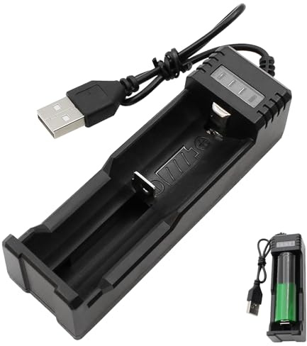 18650 Chargeur de batterie Li-ion rapide USB avec indicateur LED pour 18650 26650 14500, charge rapide universelle pour vapotage et lampes torches