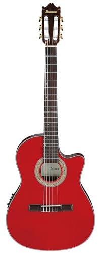 Ibanez GA35TCE-SRR Classical Electro Acoustic Guitar – Thinline Cutaway Nylon String with Spruce Top, Sapele Back & Sides, Undersaddle Pickup, AEQ210T Preamp & Onboard Tuner - Sapphire Red High Gloss