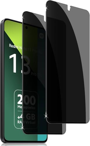 Holilo para Xiaomi Redmi Note 13 Pro 5G Protector de Pantalla Privacidad Cristal Templado- 2 Piezas, Anti Espía Privacy Vidrio Película HD Vidrio Templado Anti-Arañazos